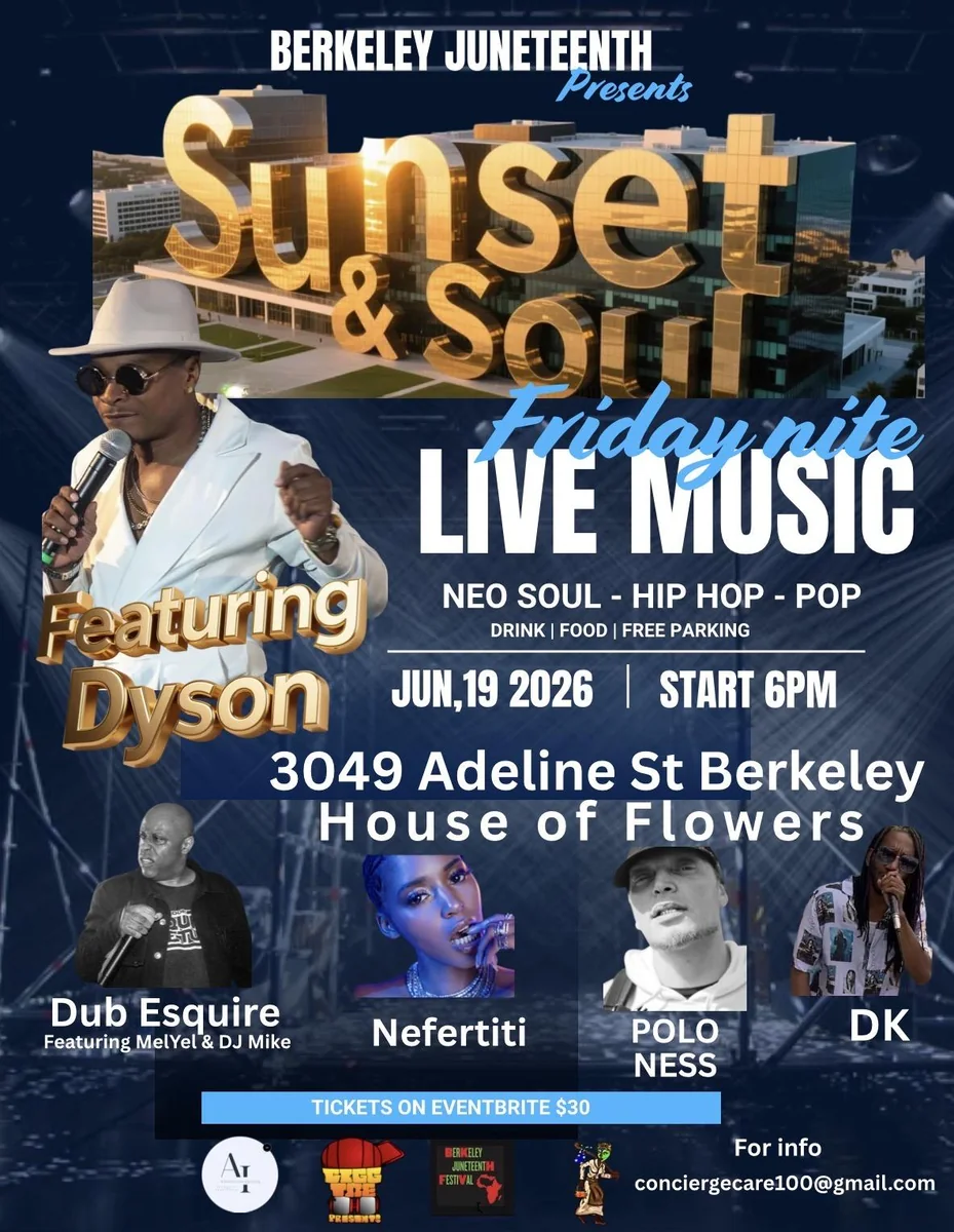 Promotional artwork for Sunset & Soul (Berkeley Juneteenth)