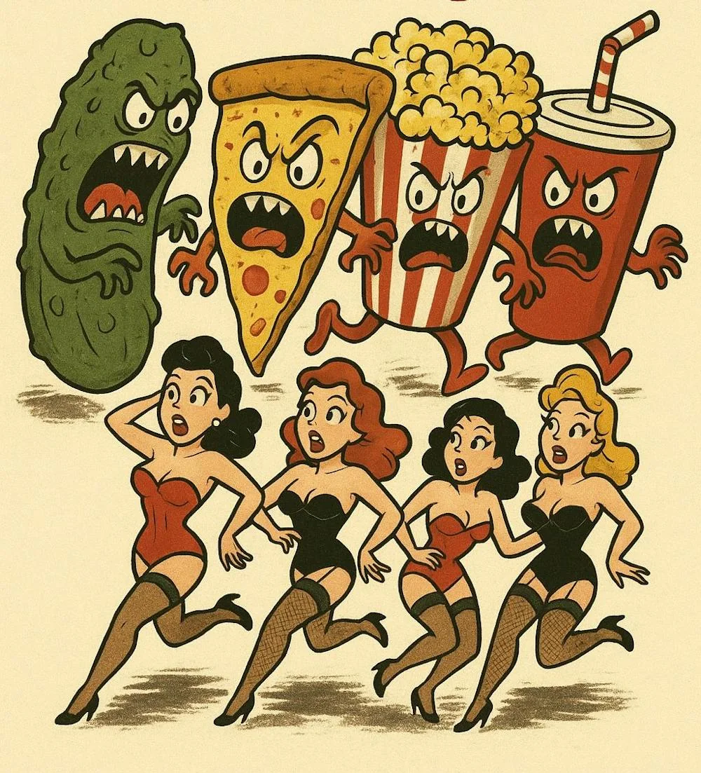 Promotional artwork for Snacks Attack! A Halloween Hangover Burlesque