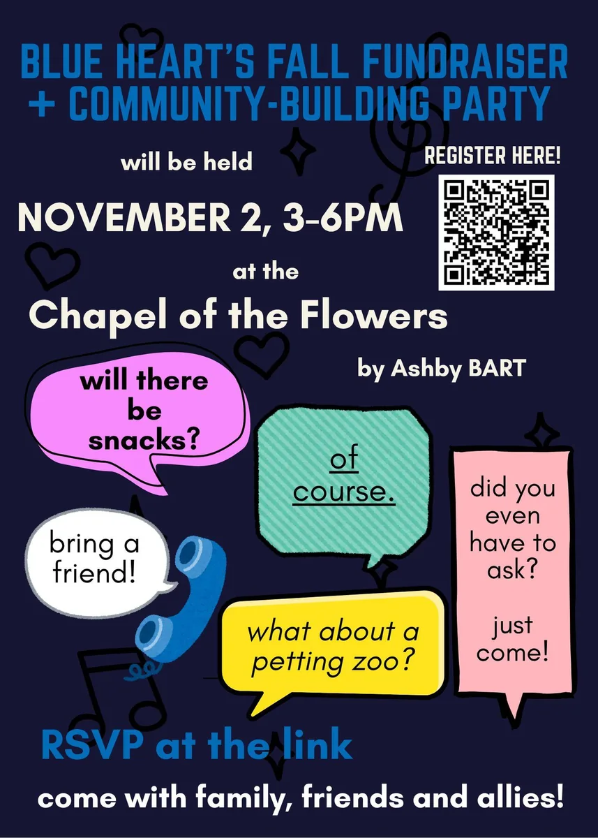 Promotional artwork for Blue Heart's Fall Fundraiser Celebration
